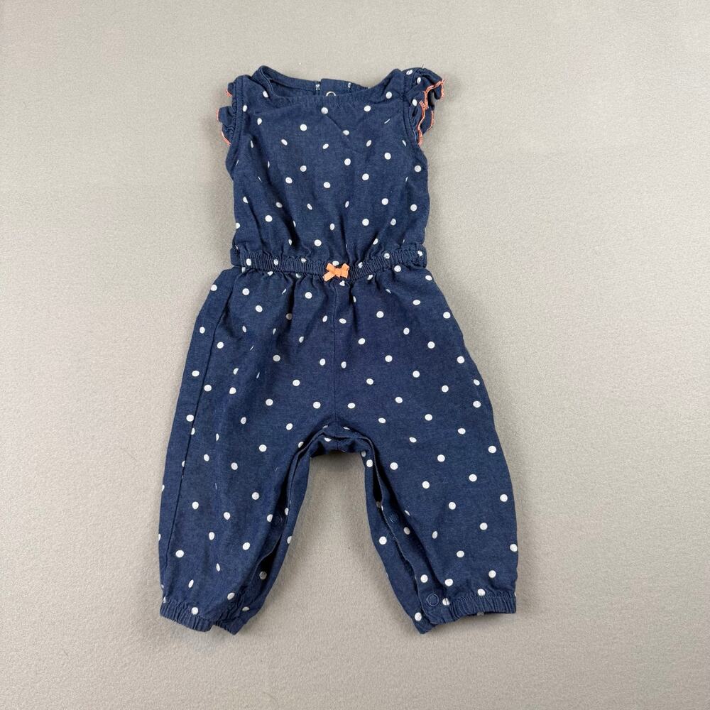 Child of Mine - by Carter's - baby romper blue with polka dots 0-3m